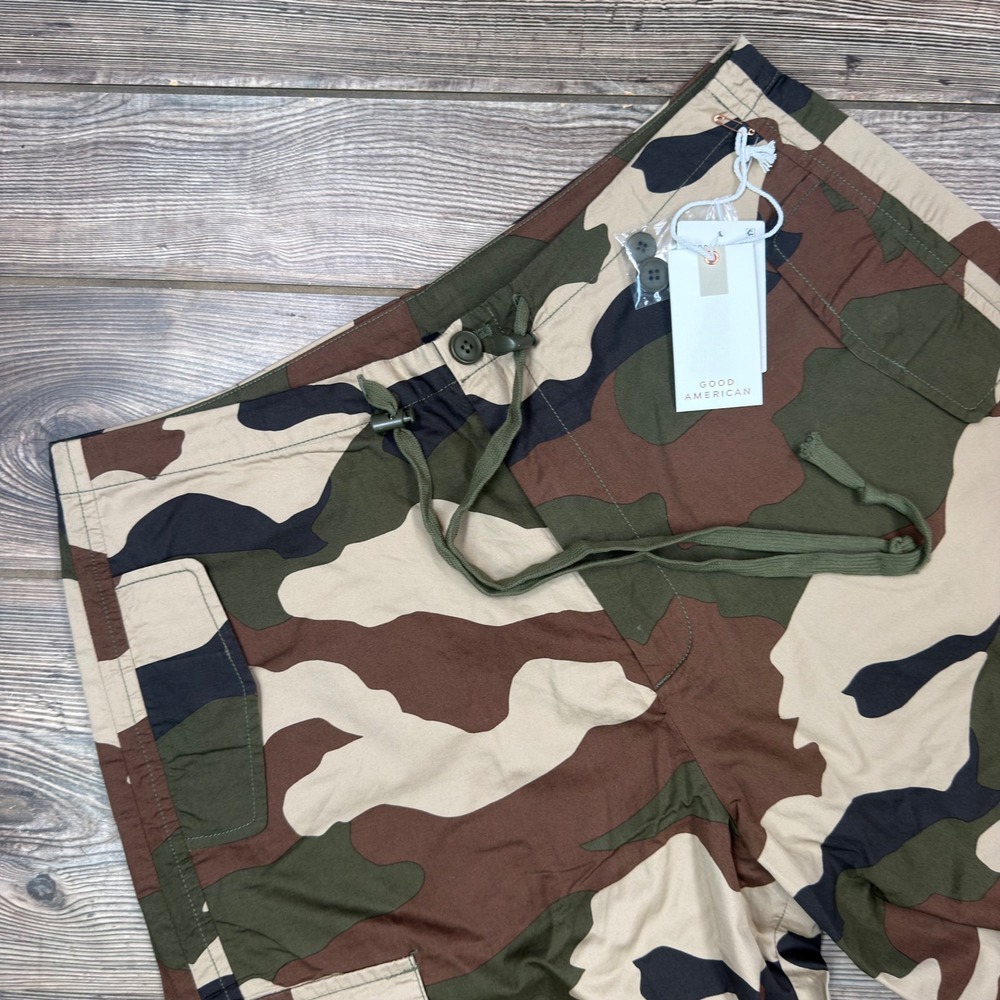 Good American Women M Parachute Pants Fatigue Green Camo GPP600P NWT - Picture 14 of 14